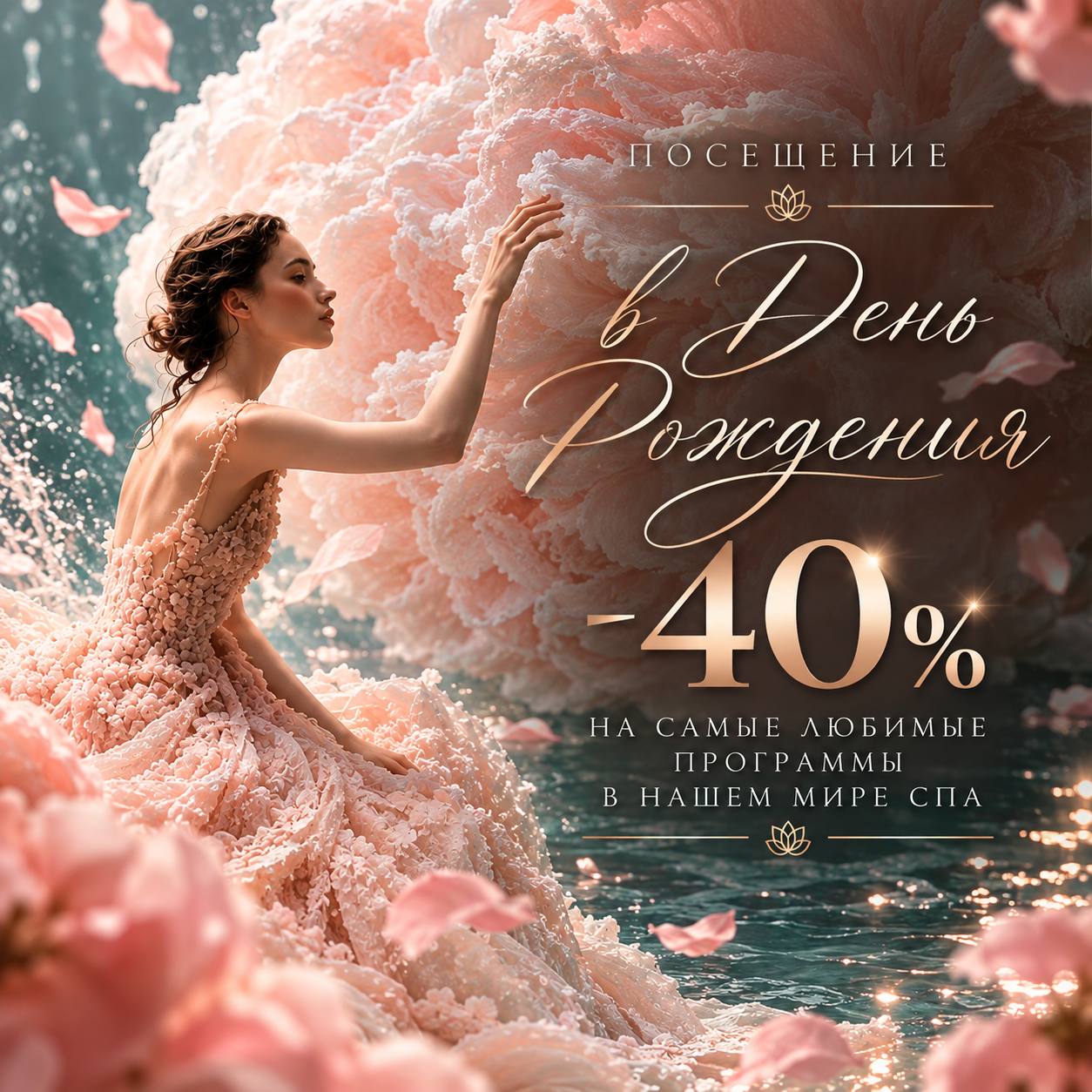 Скидка 40% в день рождения